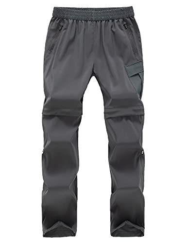 Echinodon Kinder 2-in-1-Funktionshose Zipp Off Hose Outdoorhose Jungen Mädchen Wanderhose Trekkinghose Sommer Frühling Grau 110 von Echinodon