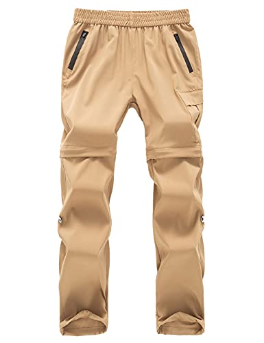 Echinodon Kinder 2-in-1-Funktionshose Zipp Off Hose Outdoorhose Jungen Mädchen Wanderhose Trekkinghose Sommer Frühling Khaki 110 von Echinodon