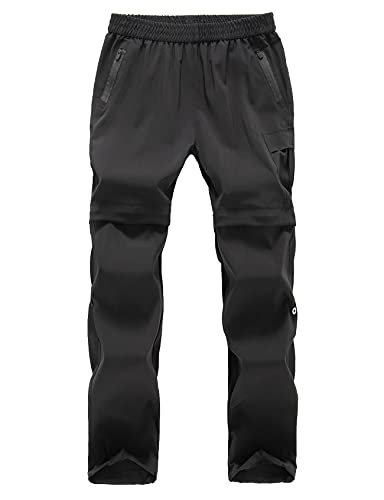 Echinodon Kinder 2-in-1-Funktionshose Zipp Off Hose Outdoorhose Jungen Mädchen Wanderhose Trekkinghose Sommer Frühling Schwarz 120 von Echinodon