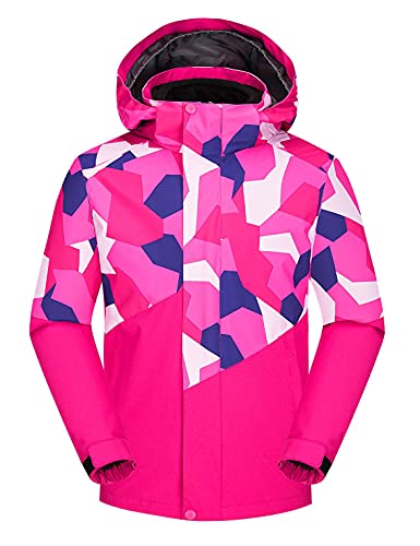 Echinodon Kinder 3 in 1 Outdoorjacke Wasserabweisend Winddicht Warm Funktionsjacke Jungen Mädchen Wanderjacke Herbst Winter Jacke Rosa 140 von Echinodon