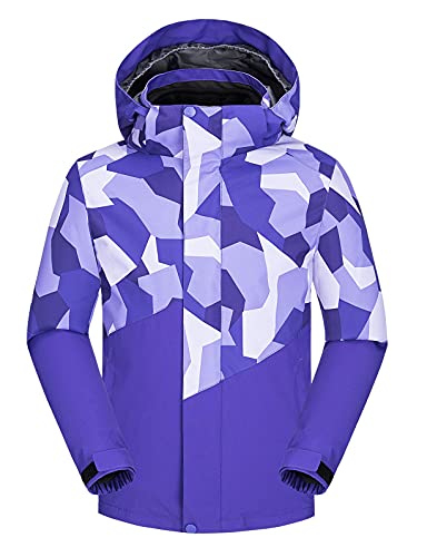 Echinodon Kinder 3 in 1 Outdoorjacke Wasserabweisend Winddicht Warm Funktionsjacke Jungen Mädchen Wanderjacke Herbst Winter Jacke Violett 140 von Echinodon