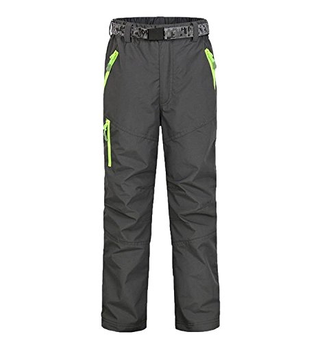 Echinodon Kinder Gefütterte Hose Skihose Warm + Wasserdicht + Winddicht + Atmungsaktiv + Reflektoren Jungen Mädchen Schneehose Wanderhose Herbst Winter von Echinodon