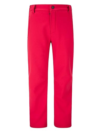 Echinodon Kinder Gefütterte Hose Softshellhose Jungen Mädchen Outdoorhose Winddicht Wasserabweisend Trekkinghose Wanderhose Rot M von Echinodon