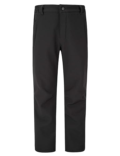 Echinodon Kinder Gefütterte Hose Softshellhose Jungen Mädchen Outdoorhose Winddicht Wasserabweisend Trekkinghose Wanderhose Schwarz L von Echinodon