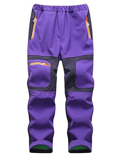 Echinodon Kinder Gefütterte Hose Softshellhose Winddicht Wasserabweisend Warm Jungen Mädchen Winter Outdoorhose Wanderhose Violett M Echinodon Kinder Gefütterte Hose Softshellhose Winddicht Wasserabweisend Warm Jungen Mädchen Winter Outdoorhose Wanderhose Violett M von Echinodon
