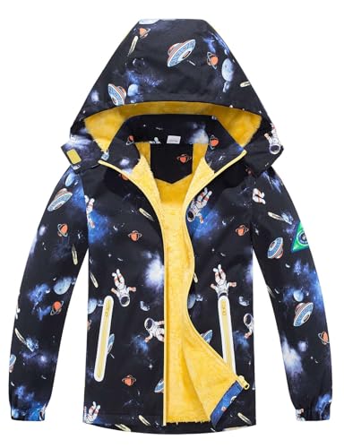 Echinodon Kinder Gefütterte Jacke Jungen Outdoorjacke mit Samtfutter Winterjacke Jacke Übergangsjacke Navy 100 von Echinodon