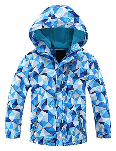 Echinodon Kinder Gefütterte Jacke Regenjacke Junge Mädchen Übergangsjacke Outdoorjacke Wanderjacke Hellblau L von Echinodon