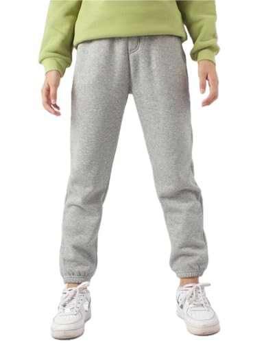 Echinodon Kinder Gefütterte Sweathose Winter Hose Sporthose Jogginghose Mädchen Jungen Thermohose Grau 130 von Echinodon