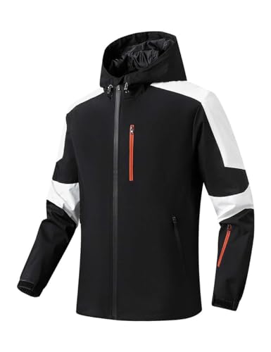 Echinodon Kinder Jacke Outdoorjacke Funktionsjacke Windjacke Wanderjacke Wasserabweisend Atmungsaktiv Schwarz M von Echinodon