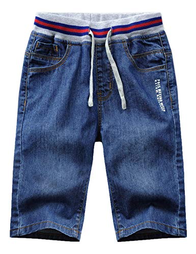 Echinodon Kinder Jeans Shorts Junge Jeanshose Kurz Hose Sommer Weich/Leicht/Atmungsaktiv Jeansshorts L 116 von Echinodon