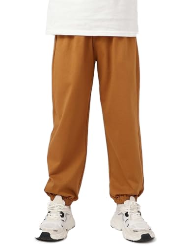 Echinodon Kinder Leichte Sommerhose Dünn Sweathose Jogginghose Jungen Mädchen Sommer Hose Freizeithose Sporthose Braun 160 von Echinodon