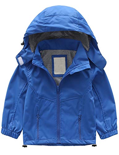 Echinodon Kinder Outdoorjacke Jacke Wasserabweisend Winddicht Mädchen Jungen Regenjacke Funktionsjacke Wanderjacke Blau 90 von Echinodon