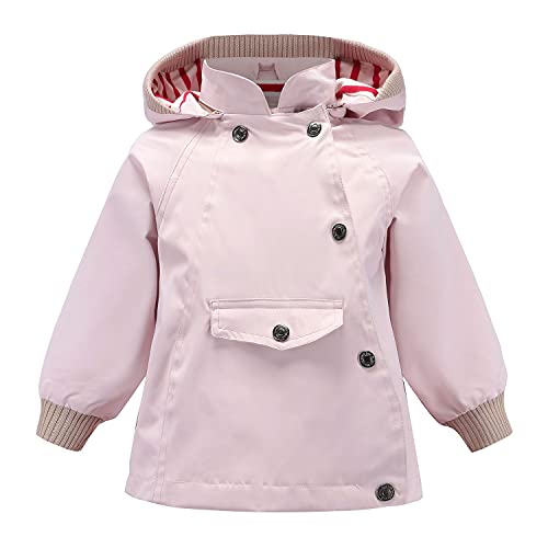 Echinodon Kinder Outdoorjacke Wasserabweisend Winddicht Jacke Mädchen Jungen Funktionsjacke Wanderjacke Regenjacke Pink 120 von Echinodon