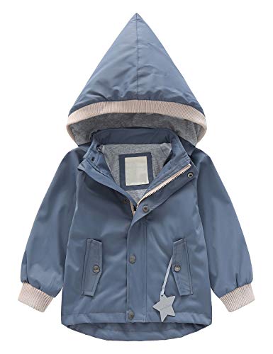 Echinodon Kinder Outdoorjacke Winddicht Wasserabweisend Jacke mit Reflektoren Mädchen Jungen Regenjacke Übergangsjacke Wanderjacke Grau 110 von Echinodon