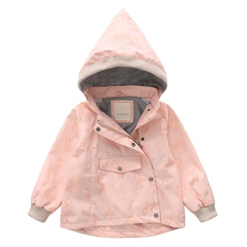 Echinodon Kinder Outdoorjacke mit Fleecefutter Winddicht Wasserabweisend Mädchen Jacke mit Reflektoren Wanderjacke Übergangsjacke Neu-Rosa 110 von Echinodon