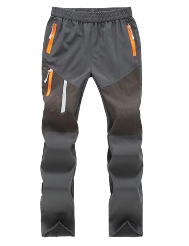 Echinodon Kinder Schnelltrocknende Hose Dünn Leicht Sommerhose Jungen Mädchen Outdoorhose Trekkinghose Grau XS von Echinodon