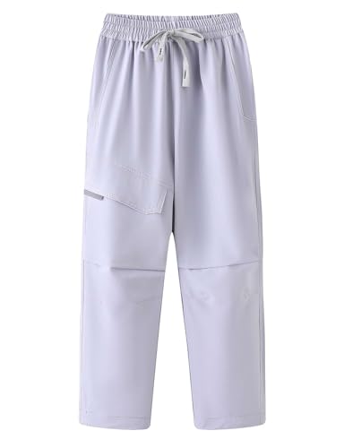 Echinodon Kinder Sommer Outdoorhose UPF 50+ Schnelltrocknende Hose Jungen Mädchen Wanderhose Trekkinghose Grau 150 von Echinodon