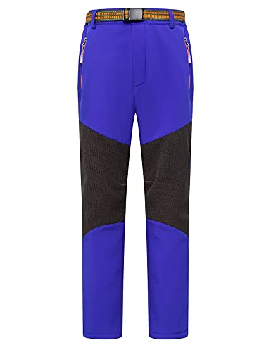 Echinodon Kinder Softshellhose Gefüttert Hose mit Reflektor Wasserabweisend Winddicht Jungen Mädchen Outdoorhose Herbst Winter Blau XL von Echinodon