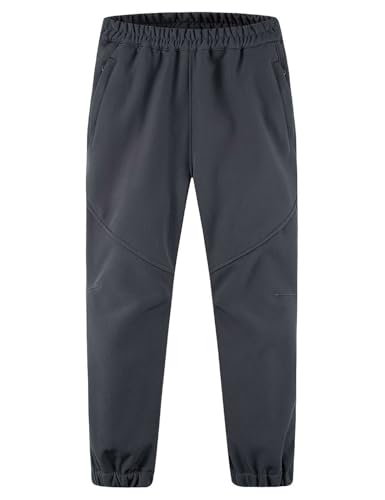 Echinodon Kinder Softshellhose Gefüttert Outdoorhose Jungen Mädchen Wanderhose Thermohose Winter Hose Schneehose Grau L von Echinodon