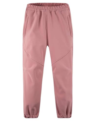Echinodon Kinder Softshellhose Gefüttert Outdoorhose Jungen Mädchen Wanderhose Thermohose Winter Hose Schneehose Rosa M von Echinodon