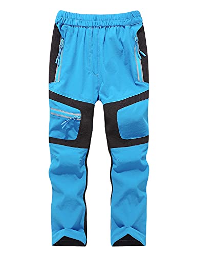 Echinodon Kinder Sommer Hose Schnelltrocknend Wasserdicht Outdoorhose Dünn Leicht Mädchen Jungen Wanderhose Trekkinghose Hellblau XXL von Echinodon