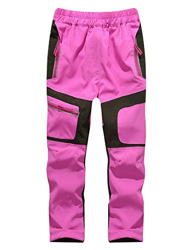 Echinodon Kinder Sommer Hose Schnelltrocknend Wasserdicht Outdoorhose Dünn Leicht Mädchen Jungen Wanderhose Trekkinghose Rosa2 M von Echinodon