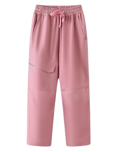 Echinodon Kinder Sommer Outdoorhose UPF 50+ Schnelltrocknende Hose Jungen Mädchen Wanderhose Trekkinghose Rosa 140 von Echinodon