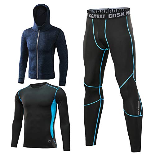Echinodon Kinder Sportunterwäsche Kompressionsshirt + Kompressionshose + Sportjacke Kompressionsunterwäsche Set für Fußball Fitness Training Radsport Funktionsunterwäsche Blau Echinodon Kinder Sportunterwäsche Kompressionsshirt + Kompressionshose + Sportjacke Kompressionsunterwäsche Set für Fußball Fitness Training Radsport Funktionsunterwäsche Blau von Echinodon
