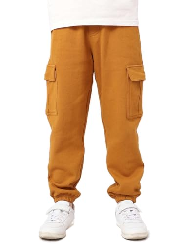 Echinodon Kinder Sweathose Cargohose Baumwolle Jungen Jogginghose Mädchen Sporthose Gelb 130 von Echinodon