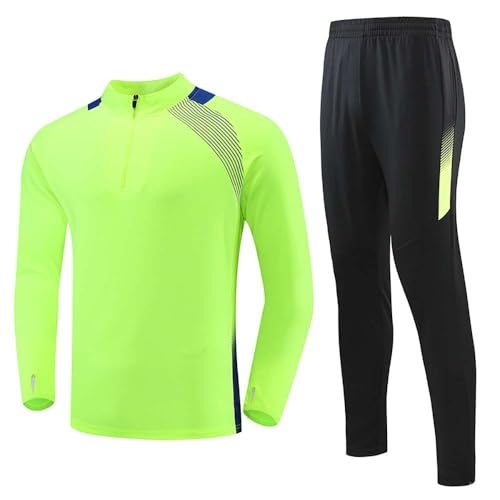 Echinodon Kinder Trainingsanzug Jungen Fußball Jogginganzug Polyesteranzug Langarmshirt + Hose Trikot Mädchen Sportanzug Grün M von Echinodon