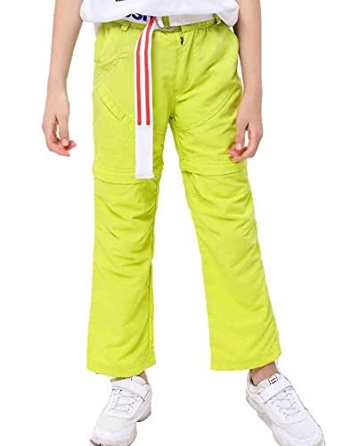 Echinodon Kinder Zip Off Hose 2-in-1 Hose Jungen Mädchen Sommerhose Outdoorhose Schnelltrockend Wanderhose Trekkinghose Gelb 130 von Echinodon