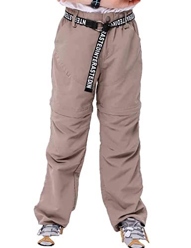 Echinodon Kinder Zip Off Hose 2-in-1 Hose Jungen Mädchen Sommerhose Outdoorhose Schnelltrockend Wanderhose Trekkinghose Khaki 170 von Echinodon