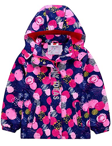 Echinodon Mädchen Gefütterte Outdoorjacke Wanderjacke wasserabweisend winddicht Kinder Jacke Regenjacke Übergangsjacke Funktionsjacke B 110-116 von Echinodon