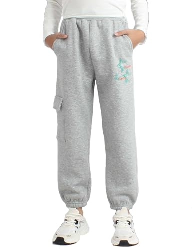Echinodon Mädchen Gefütterte Sporthose Winter Hose Jogginghose Sweathose Kinder Thermohose Grau 160 von Echinodon