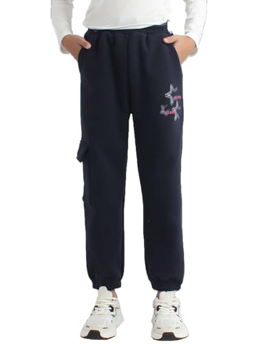 Echinodon Mädchen Gefütterte Sporthose Winter Hose Jogginghose Sweathose Kinder Thermohose Navyblau 160 von Echinodon