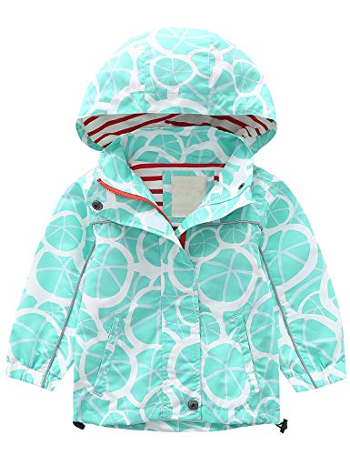 Echinodon Mädchen Jacke Outdoorjacke Wasserabweisend/Winddicht/Reflektoren Kinder Übergangsjacke Wanderjacke Funktionsjacke Hellblau 90 von Echinodon