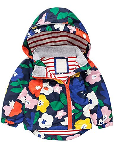 Echinodon Mädchen Jacke Winddicht Wasserabweisend Outdoorjacke mit Reflektoren Kinder Windjacke Übergangsjacke Frühling Herbst von Echinodon