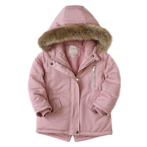 Echinodon Mädchen Parka Winterjacke mit Samtfutter Kinder Baby Winter Jacke Rosa 110 von Echinodon