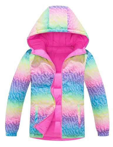 Echinodon Mädchen Steppjacke 2 in 1 Winterjacke Doppelseitige Jacke Kinder Winter Kapuzenjacke Rosa 110 von Echinodon