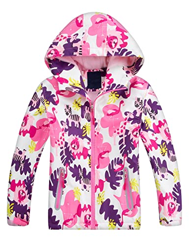 Echinodon Mädchen Verdickte Outdoorjacke Kinder Jacke Übergangsjacke mit Fleecefutter Wanderjacke Herbst Winter Frühling Rosa S von Echinodon