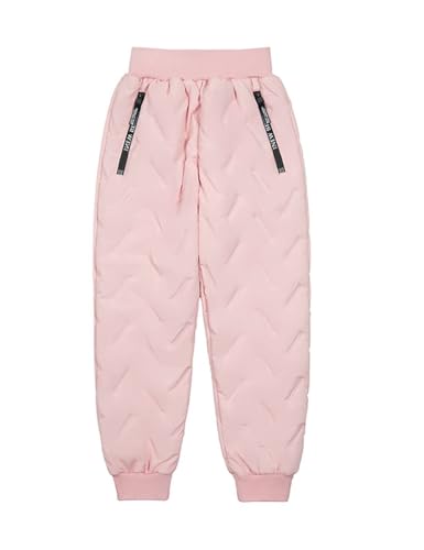 Echinodon Verdickte Winterhose Jungen Mädchen Thermohose Kinder Winter Hose mit Samtfutter Outdoorhose Rosa 130 von Echinodon
