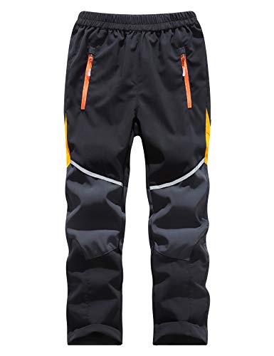 Echiondon Kinder Hose Schnelltrockend Reflektoren Dünn Leicht Sommer Sport und Freizeit Wanderhose Trekkinghose Jungen Mädchen Grau 2XL von Echinodon