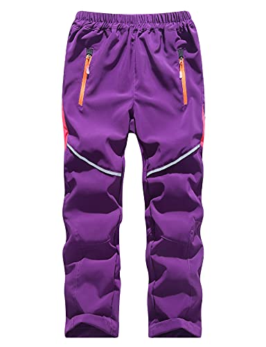 Echiondon Kinder Hose Schnelltrockend Reflektoren Dünn Leicht Sommer Sport und Freizeit Wanderhose Trekkinghose Jungen Mädchen Violett L von Echinodon