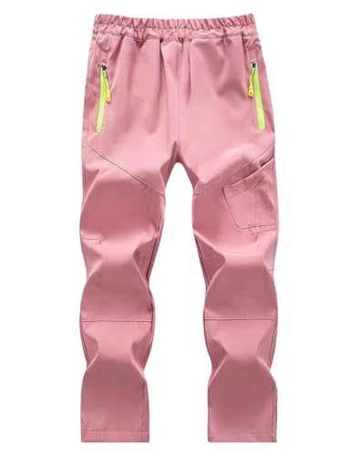 Echinodon Kinder Outdoorhose Wasserdicht Sommer Funktionshose Frühling Herbst Wanderhose Trekkinghose Hellrosa L von Echinodon