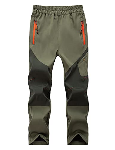 Echiondon Kinder Schnelltrockende Hose Leicht Outdoorhose Mädchen Jungen Frühling Sommer Herbst Wanderhose Trekkinghose Armeegrün 3XL von Echinodon