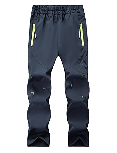 Echinodon Kinder Outdoorhose Wasserdicht Sommer Funktionshose Frühling Herbst Wanderhose Trekkinghose Grau L von Echinodon