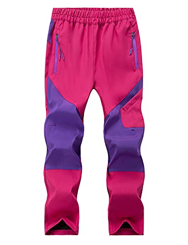 Echinodon Kinder Outdoorhose Wasserdicht Sommer Funktionshose Frühling Herbst Wanderhose Trekkinghose Rosa XXL von Echinodon