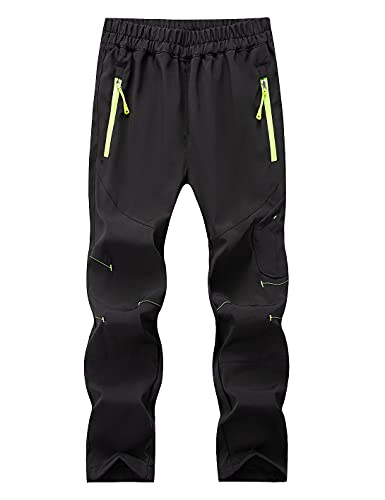 Echiondon Kinder Schnelltrockende Hose Leicht Outdoorhose Mädchen Jungen Frühling Sommer Herbst Wanderhose Trekkinghose Schwarz L von Echinodon