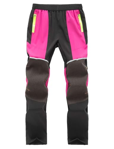Echinodon Kinder Schnelltrocknende Hose Sommer Wanderhose Jungen Mädchen Dünn Leicht Outdoorhose Rosa XL von Echinodon