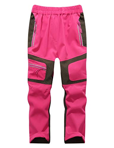 Echinodon Kinder Sommer Hose Schnelltrocknend Wasserdicht Outdoorhose Dünn Leicht Mädchen Jungen Wanderhose Trekkinghose Rot L von Echinodon